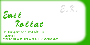 emil kollat business card
